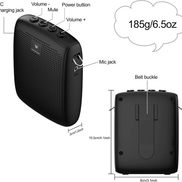 WinBridge Wireless Voice Amplifier for Teachers with Bluetooth Headset Microphon - Picture 2 of 4